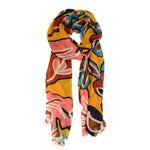 Load image into Gallery viewer, GOLDEN OVERSIZED FLORAL SCARF
