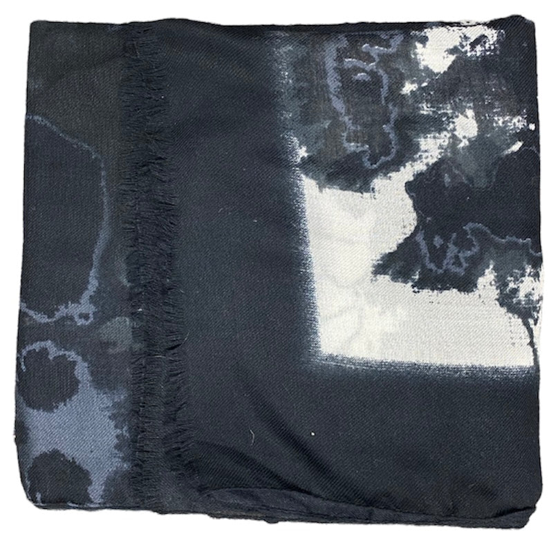 ABSTRACT PRINTED SCARF - BLACK