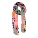 Load image into Gallery viewer, GREY MULTI CORAL REEF SCARF
