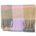 Load image into Gallery viewer, PLAID BLANKET SCARF - PINK &amp; PEACH

