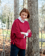 Load image into Gallery viewer, Catalina Slub Tee - Red and Navy Stripes
