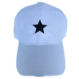 HAUTE SHORE BASEBALL CAP - White with Black Star