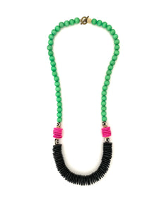 LONG CLASSIC NECKLACE - BLACK & GREEN
