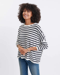 Catalina Sweater - Navy Stripes
