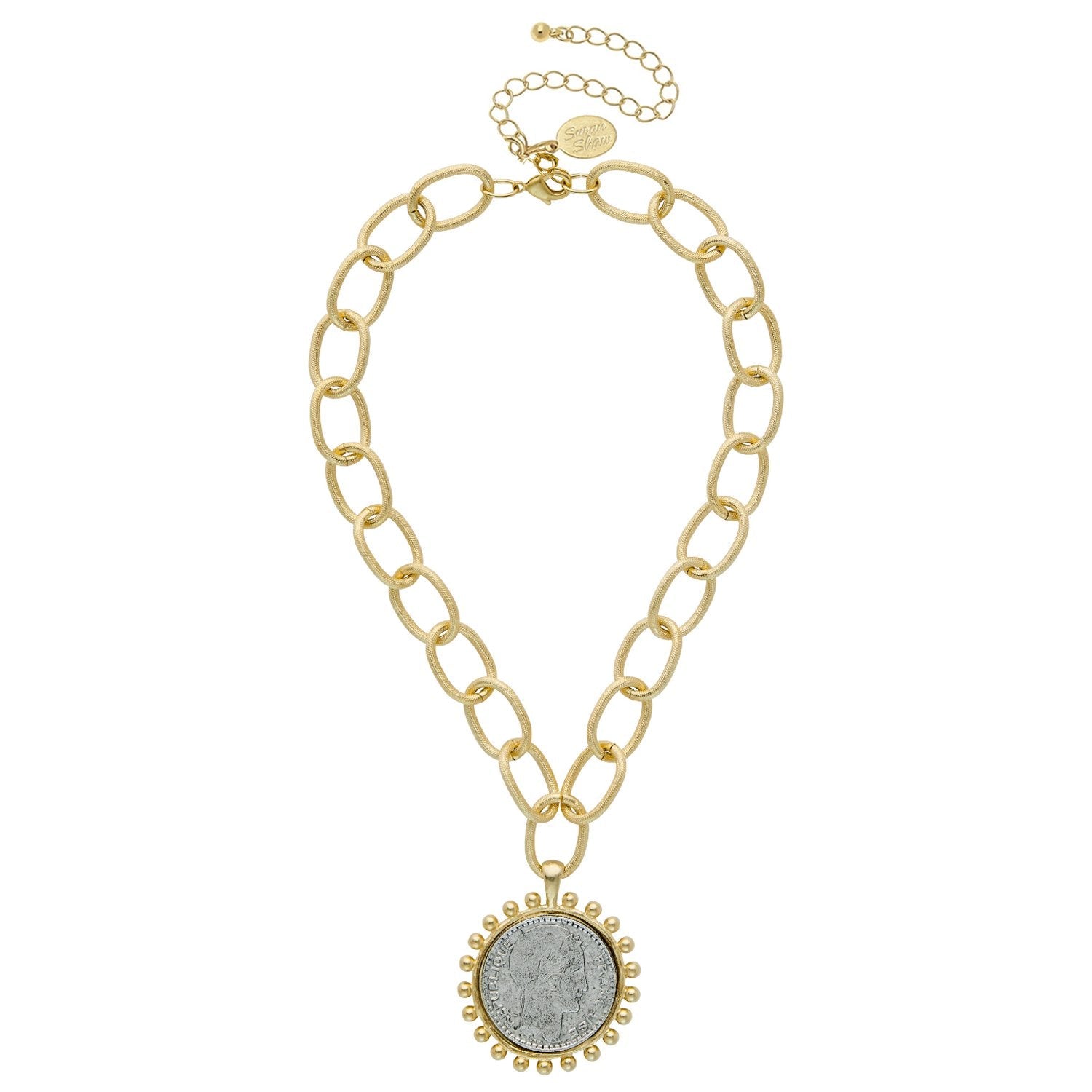 DOTTED COIN PENDANT NECKLACE