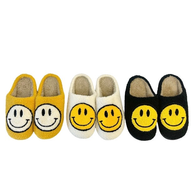 SMILEY FACE SLIPPERS - Yellow