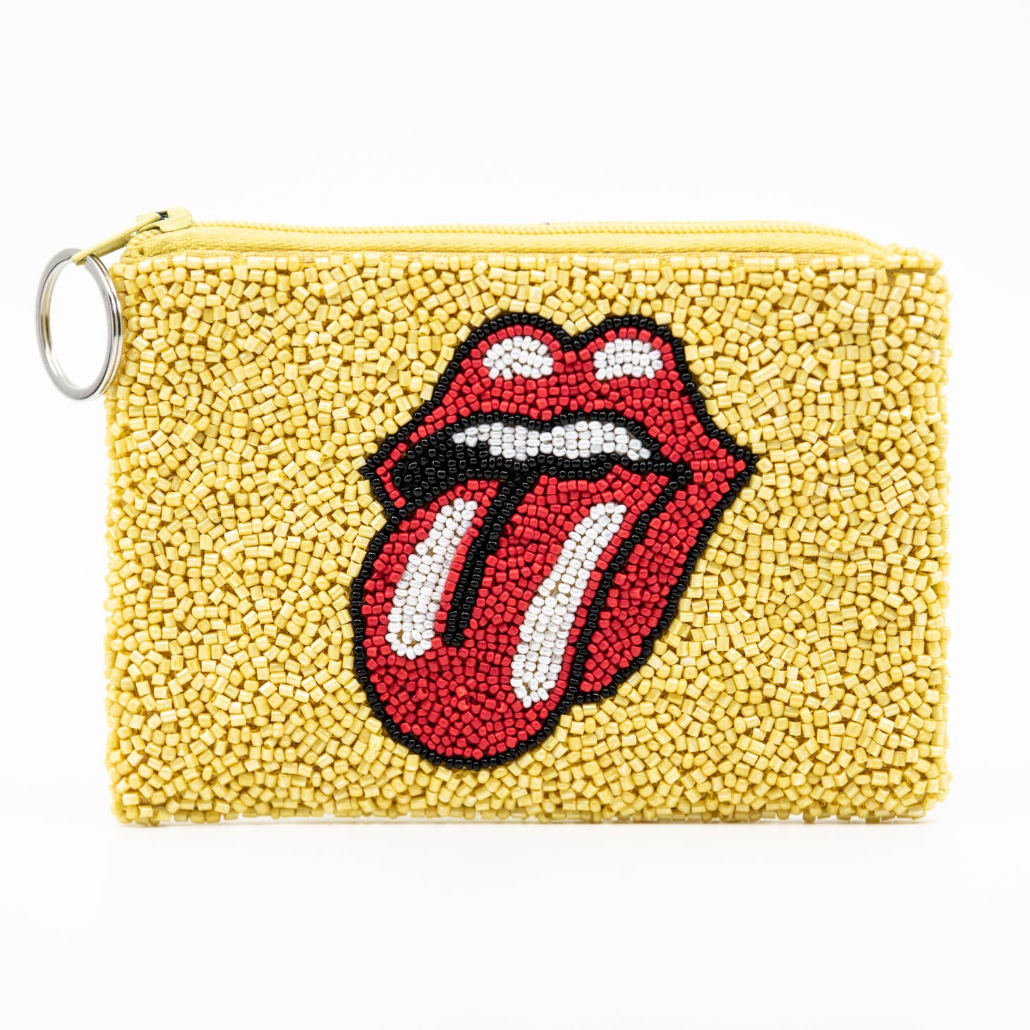 ROLLING STONE COIN PURSE - YELLOW AND RED