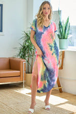 Load image into Gallery viewer, TIE DYE MAXI DRESS - Navy
