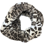 Load image into Gallery viewer, FUZZY LEOPARD INFINITY SCARF - MOCHA

