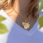 Load image into Gallery viewer, LILY PAD CHAIN NECKLACE
