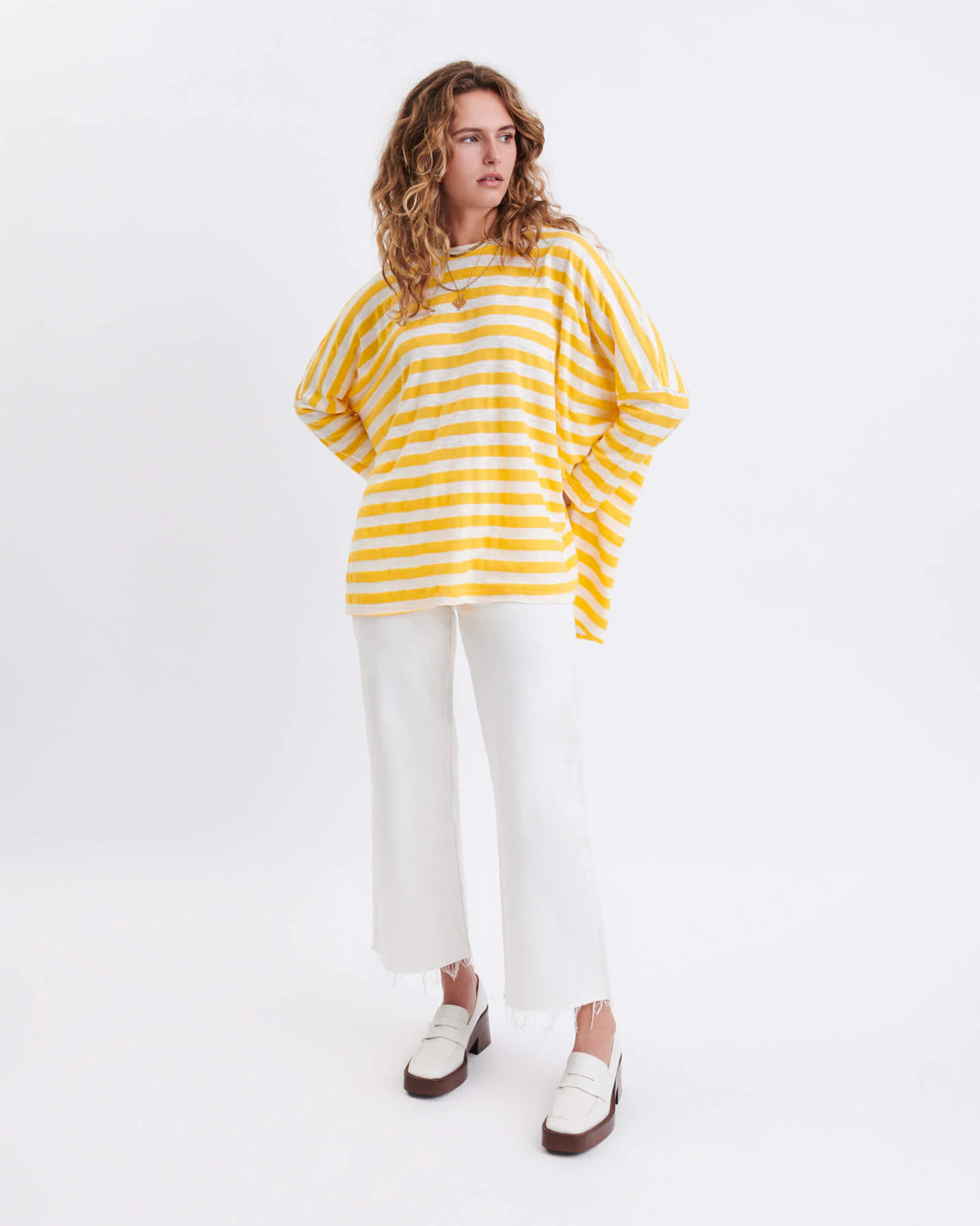 Catalina Slub Tee - Yellow Stripes
