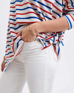 Catalina Slub Tee - Red, White, and Blue Stripes