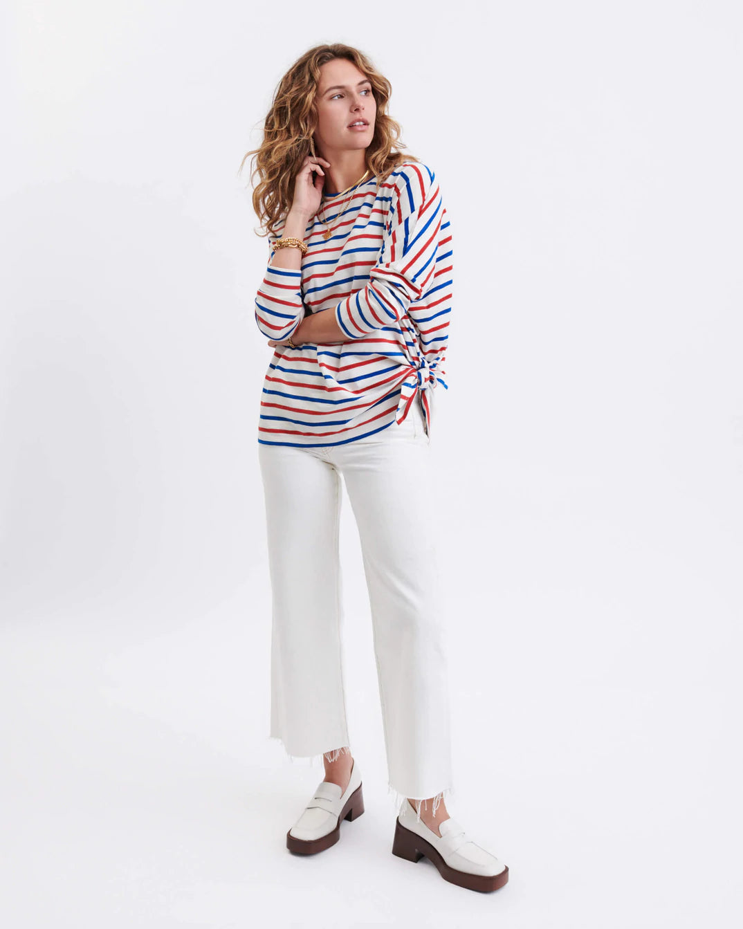 Catalina Slub Tee - Red, White, and Blue Stripes