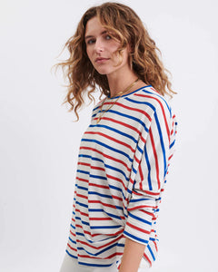 Catalina Slub Tee - Red, White, and Blue Stripes