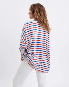 Catalina Slub Tee - Red, White, and Blue Stripes