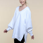 Load image into Gallery viewer, Oversized Sweatshirt Tunic - White
