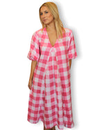 Load image into Gallery viewer, CHARLOTTE DRESS - Pink/White Check
