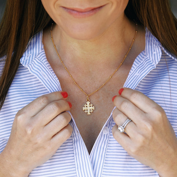 A-1299 Gold Jerusalem Cross Necklace – Crossroads Collective